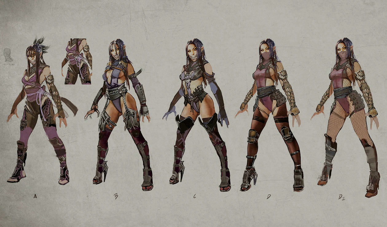 Mileena Variations Art from Mortal Kombat X
