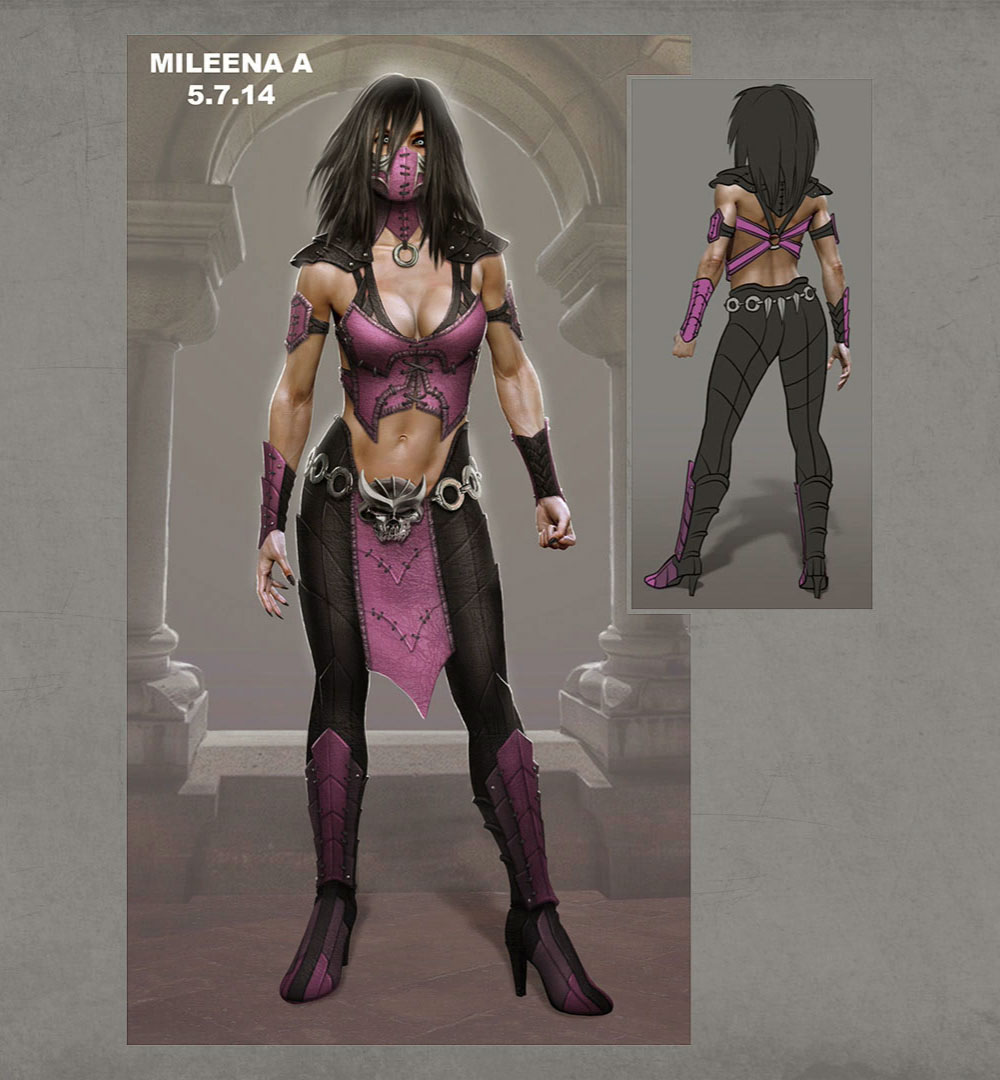 Mileena Front & Back Concept Art from Mortal Kombat X