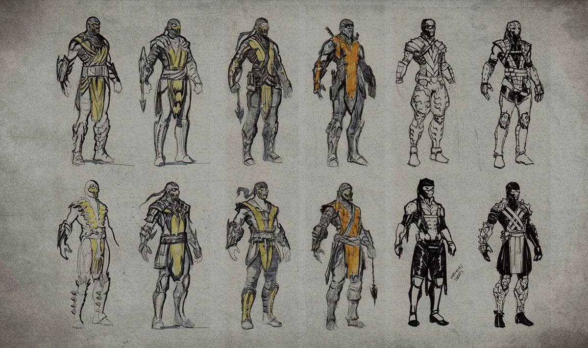 Scorpion Sketches from Mortal Kombat X