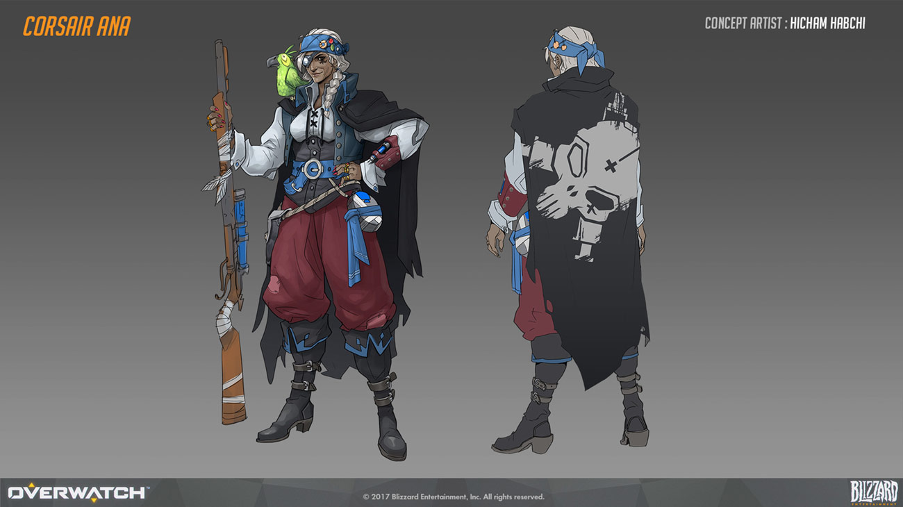 Ana Corsair Skin Art from Overwatch