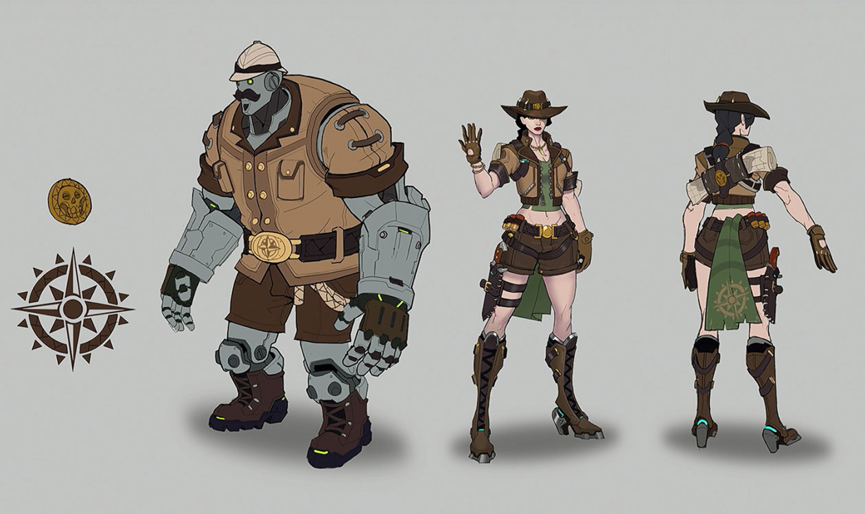 Ashe and Bob Safari Skin Art from Overwatch
