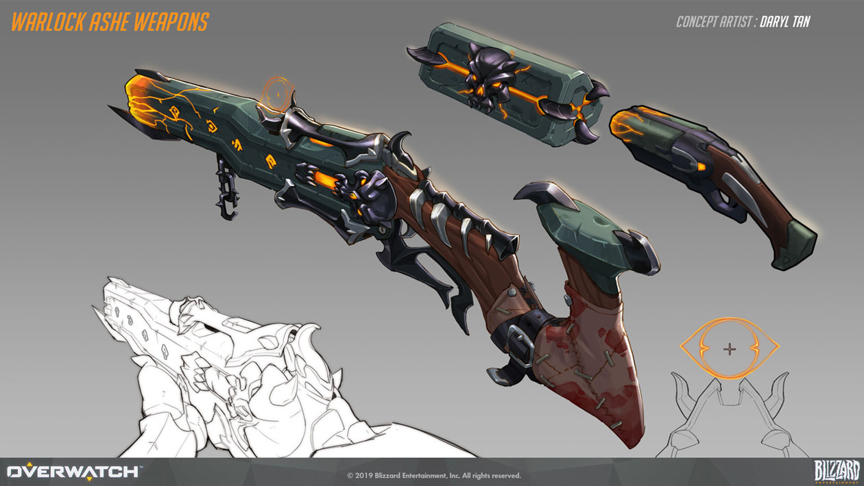 Ashe Warlock Weapon Art from Overwatch