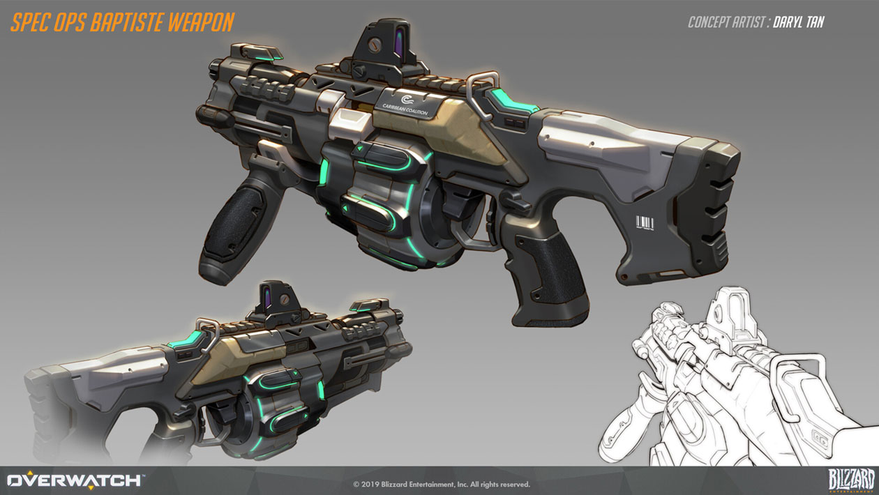 Baptiste Spec Ops Weapon Art from Overwatch