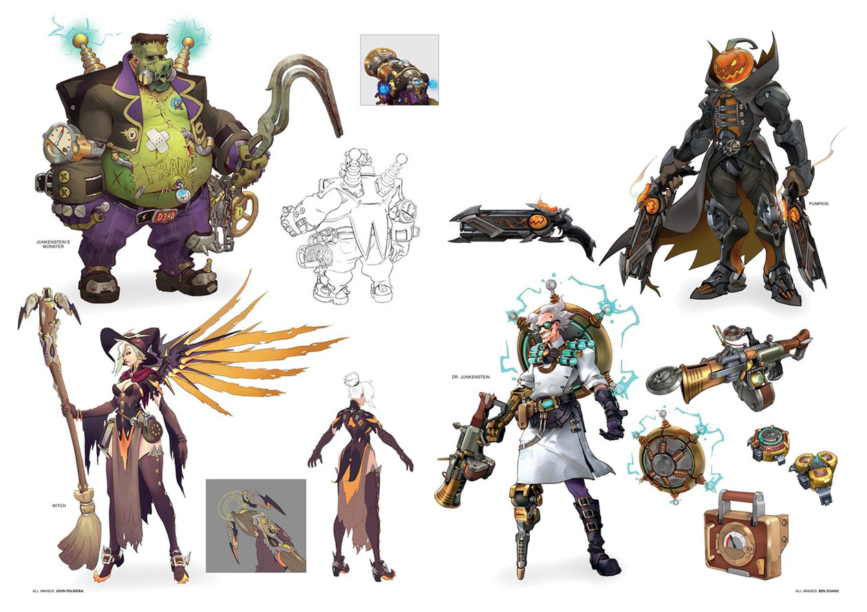 Character Halloween Skins Art from Overwatch