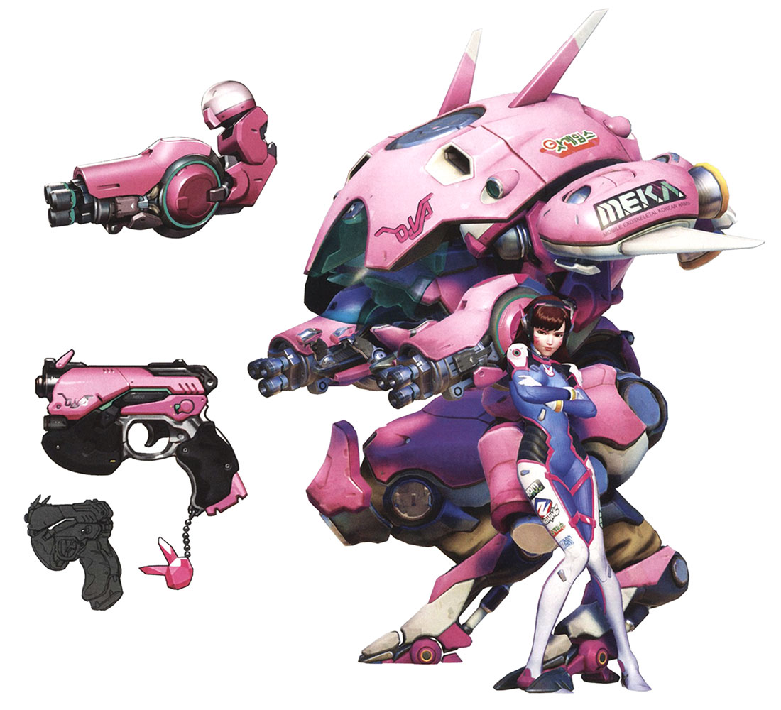 D.Va & MEKA Concept Art from Overwatch