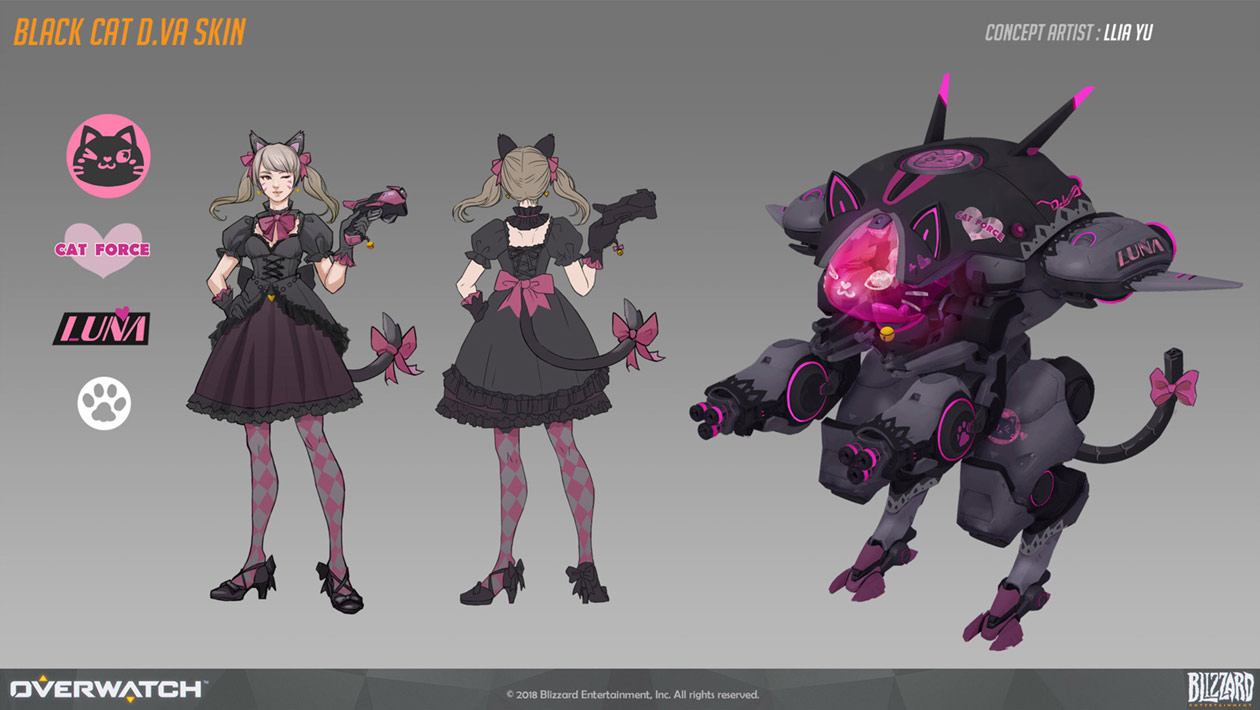 D.Va Black Cat Skin Art from Overwatch