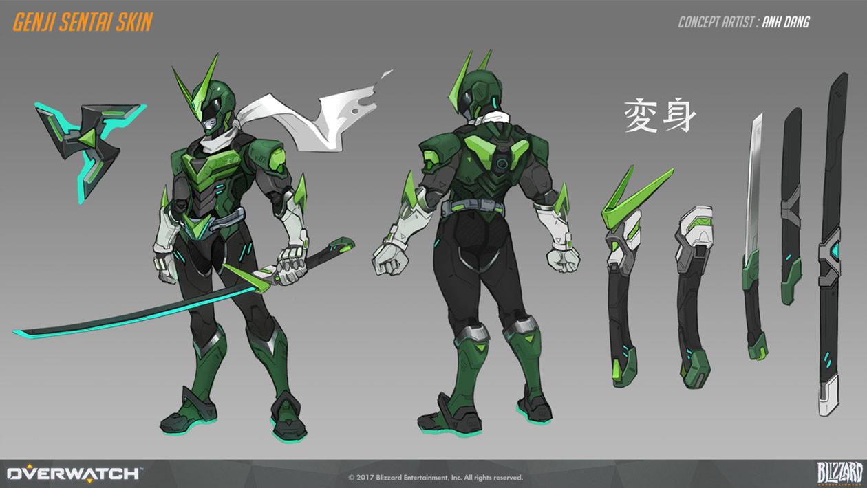 Genji Sentai Skin Art - Overwatch Art Gallery