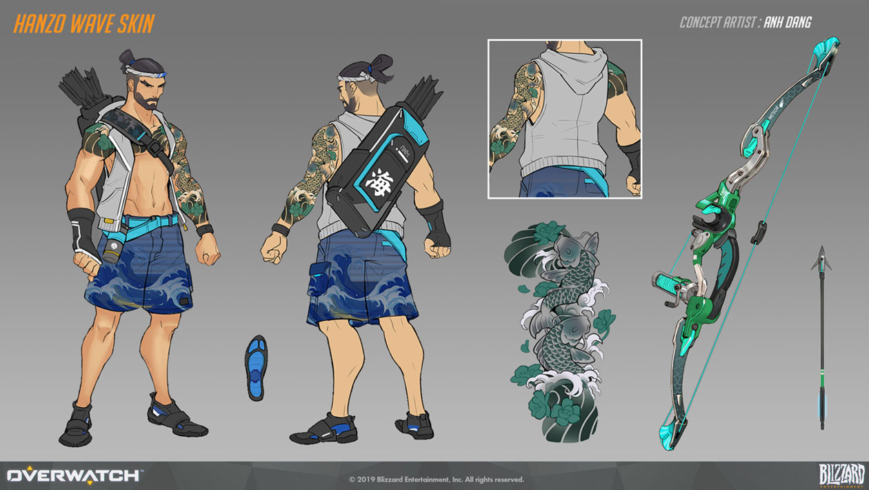 Hanzo Wave Skin Art from Overwatch