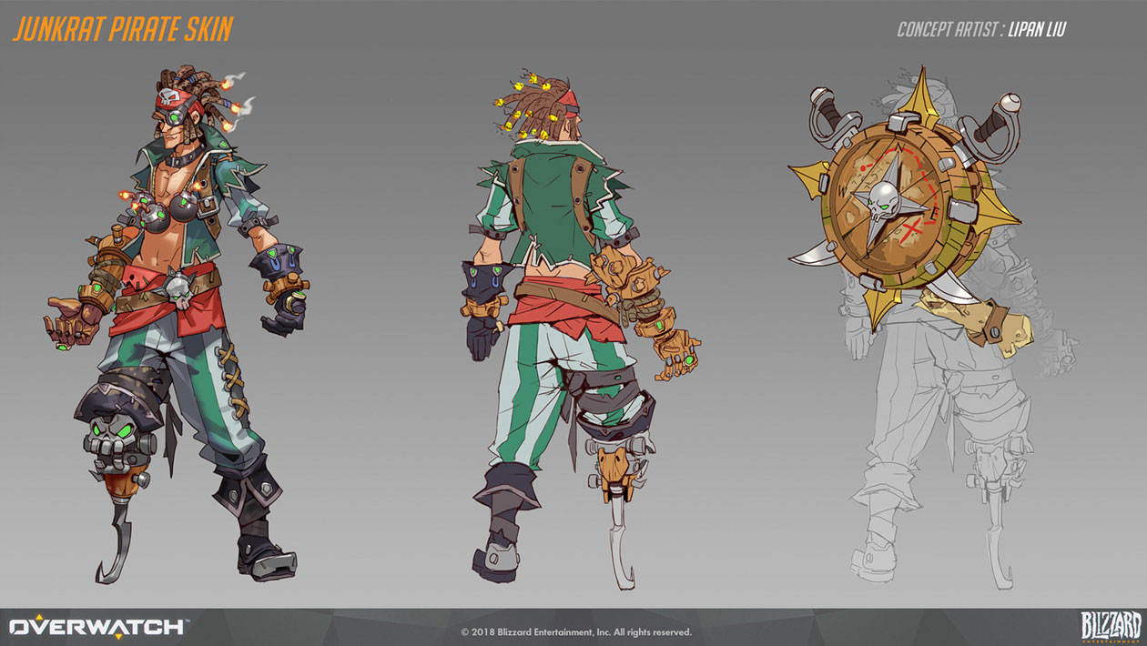 Junkrat Pirate Skin Art from Overwatch