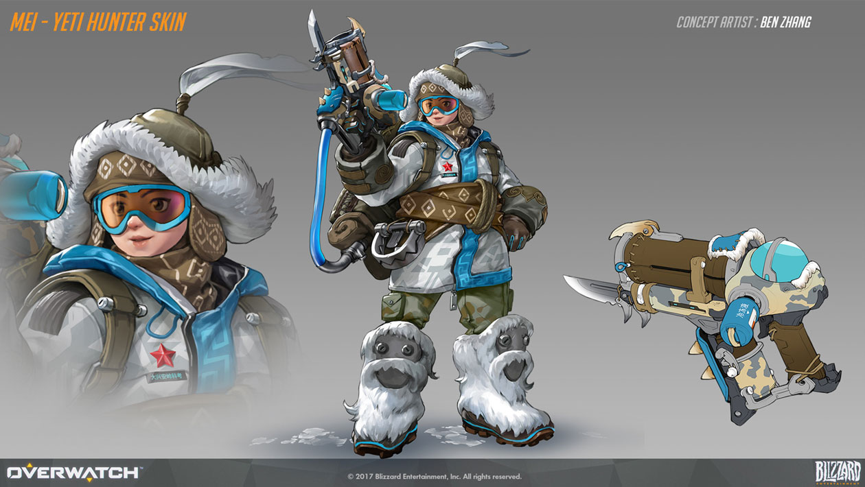 Mei Yeti Hunter Skin Art from Overwatch