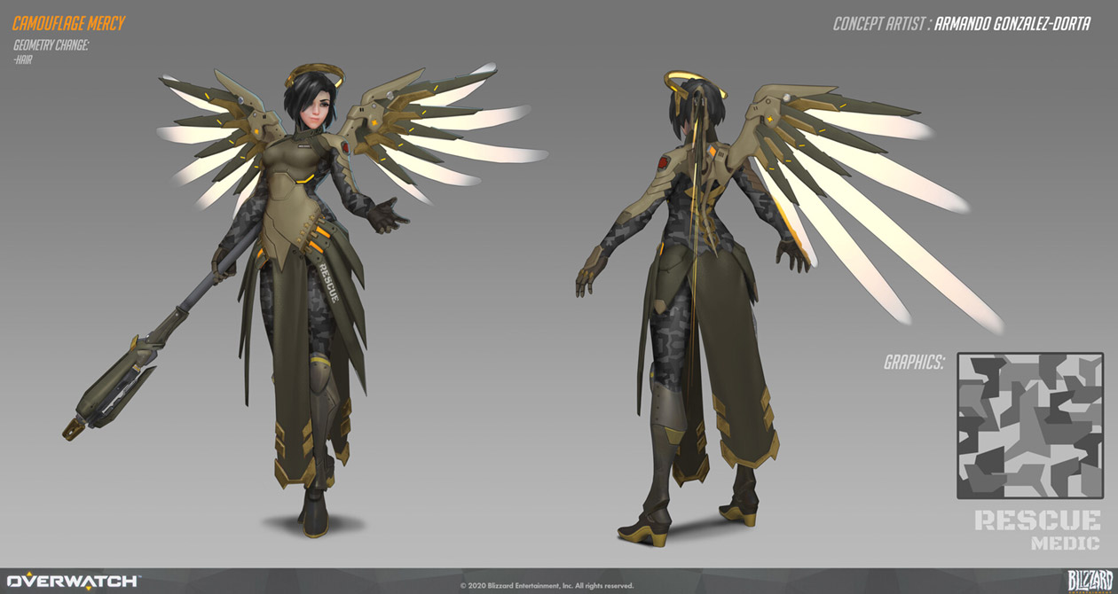 Mercy Camouflage Skin Art from Overwatch
