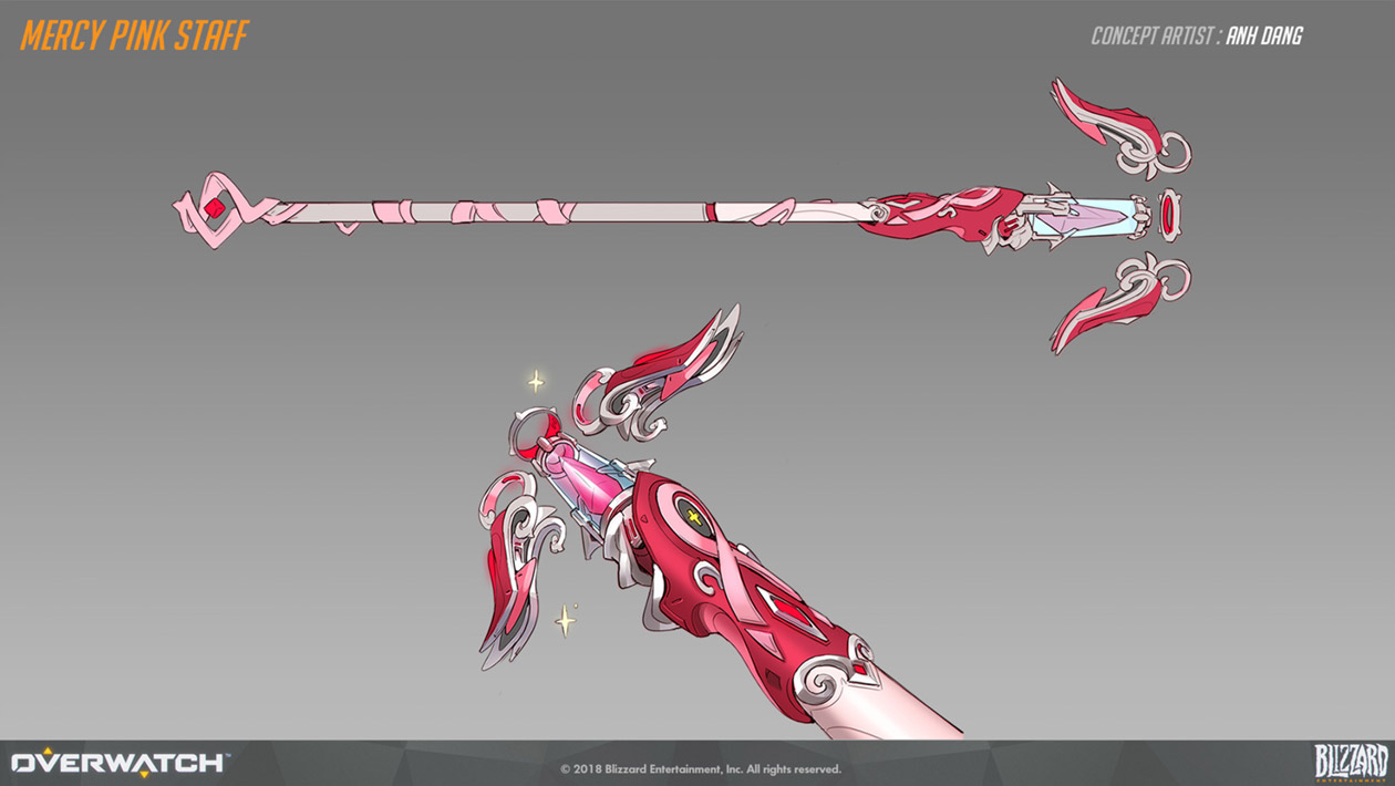 Mercy Pink Staff Art from Overwatch