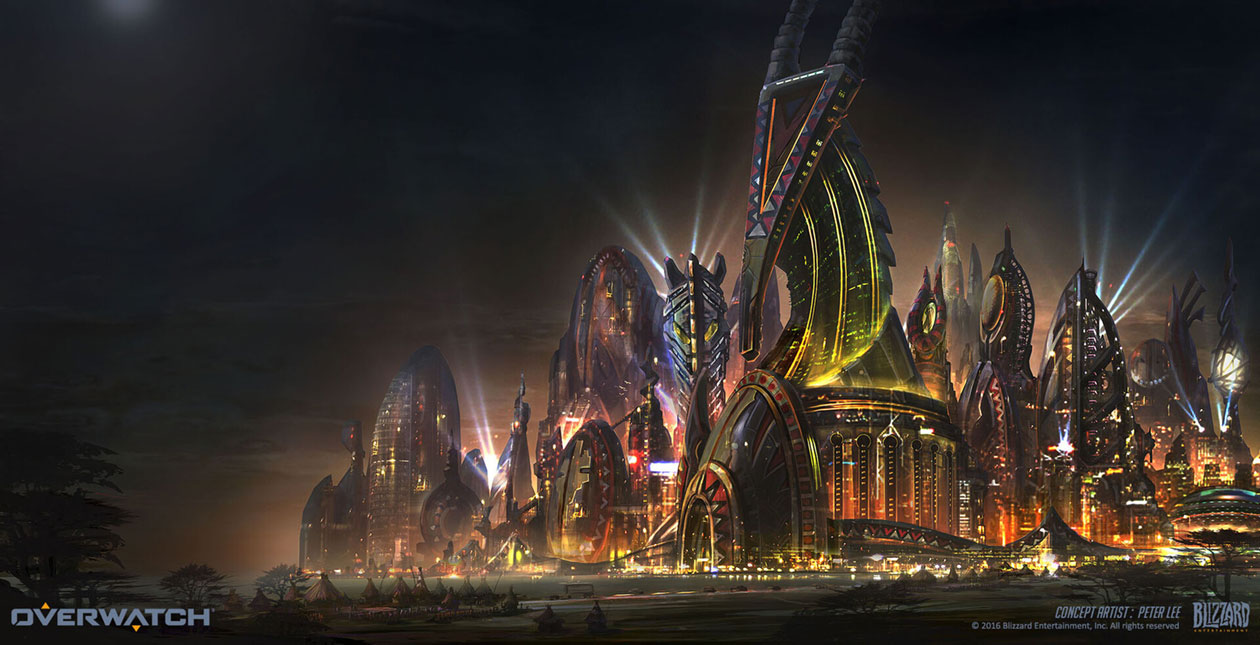 Numbani Night Art from Overwatch