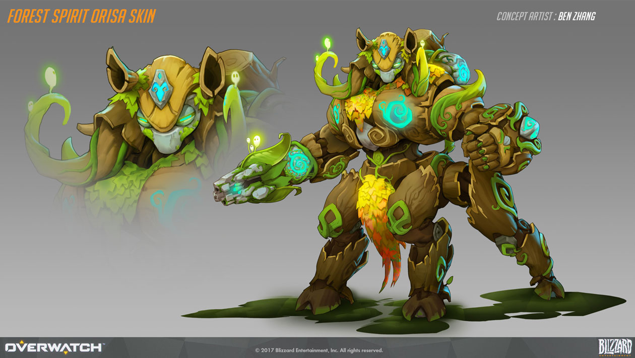 Orisa Forest Spirit Skin Art from Overwatch