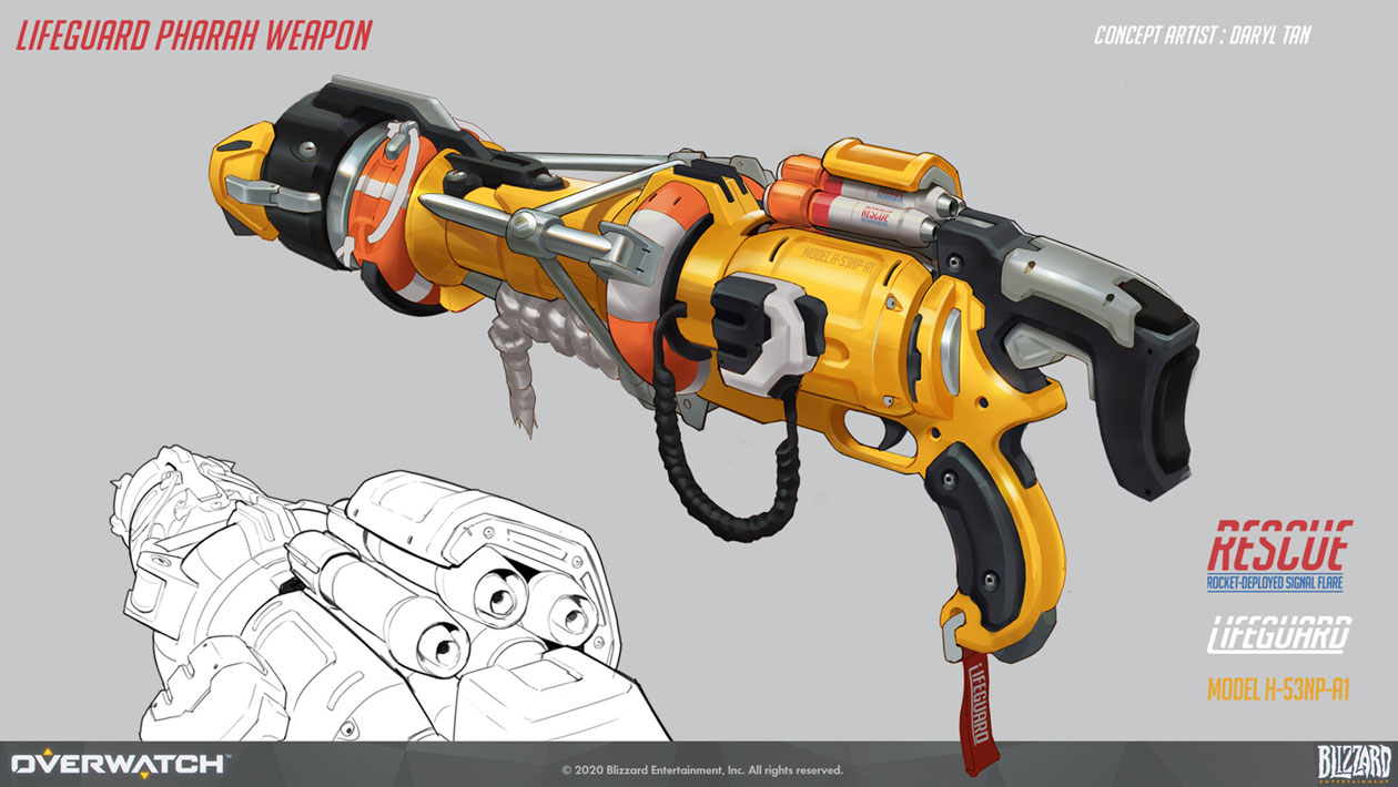 Pharah Lifeguard Weapon Art from Overwatch