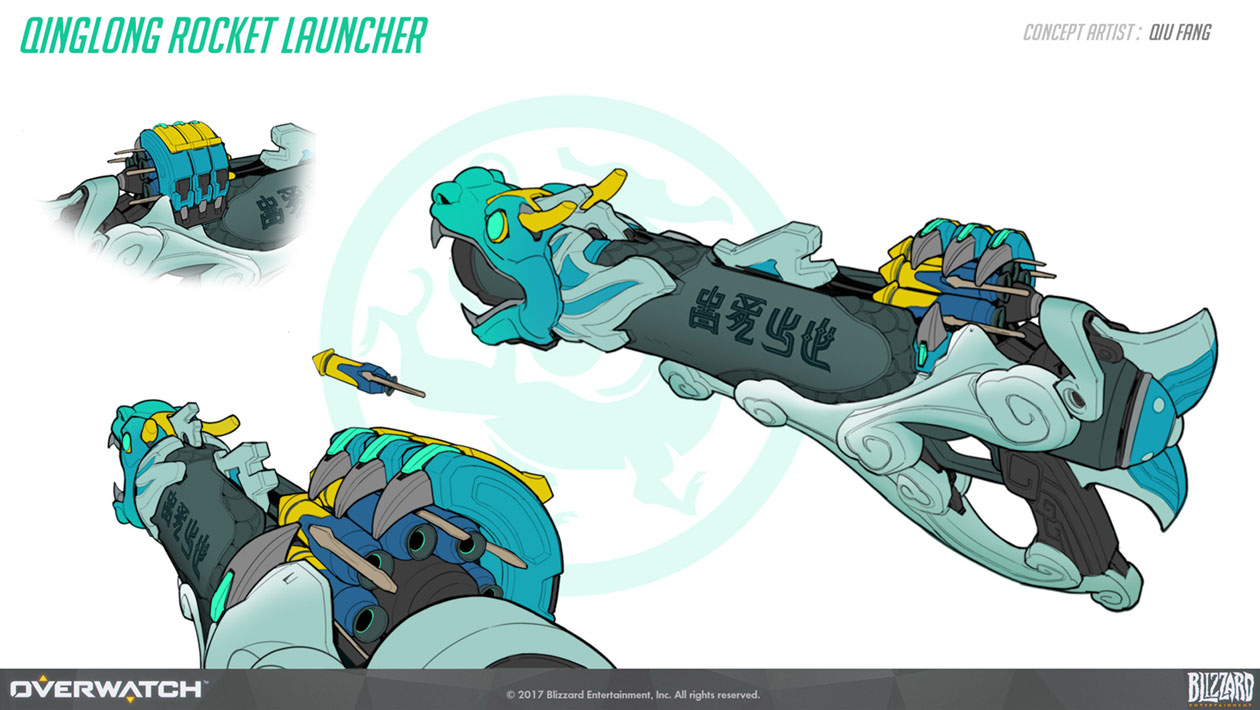 Pharah Qinglong Rocket Launcher Art from Overwatch
