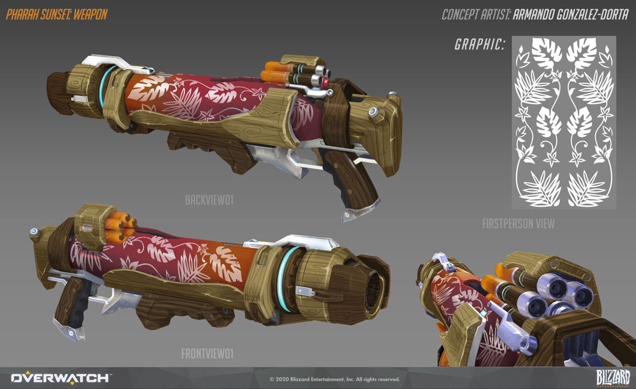 Pharah Sunset Weapon Art from Overwatch