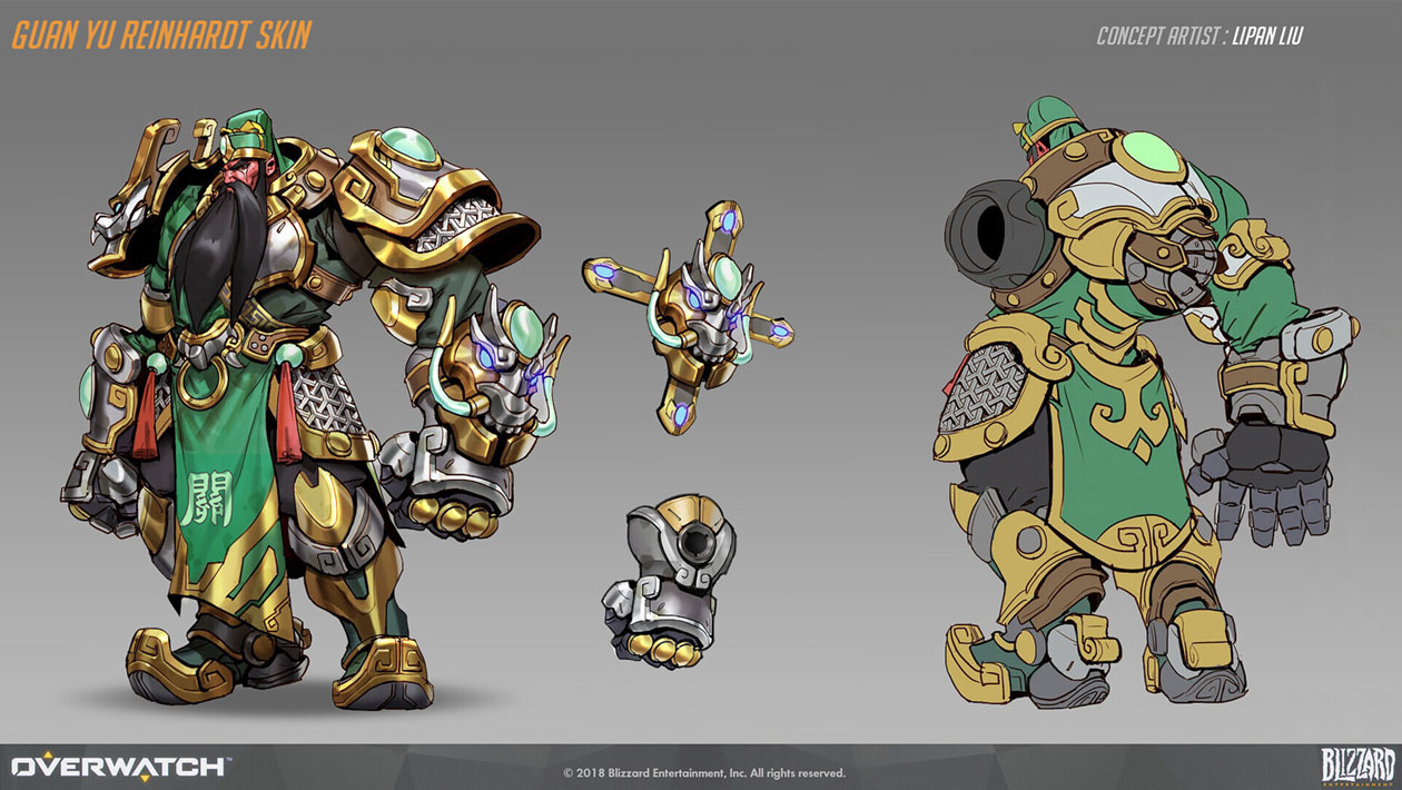 Reinhardt Guan Yu Skin Art from Overwatch