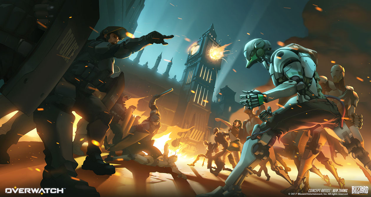 Riot at King's Row London Art from Overwatch