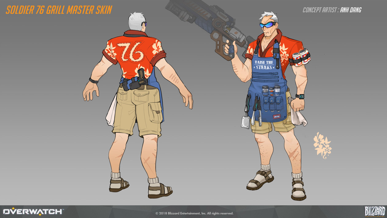 Soldier 76 Grillmaster Skin Art from Overwatch