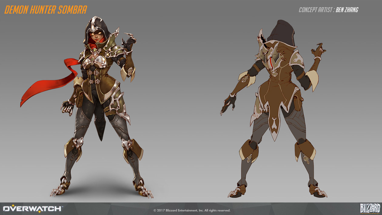 Sombra Demon Hunter Skin Art from Overwatch