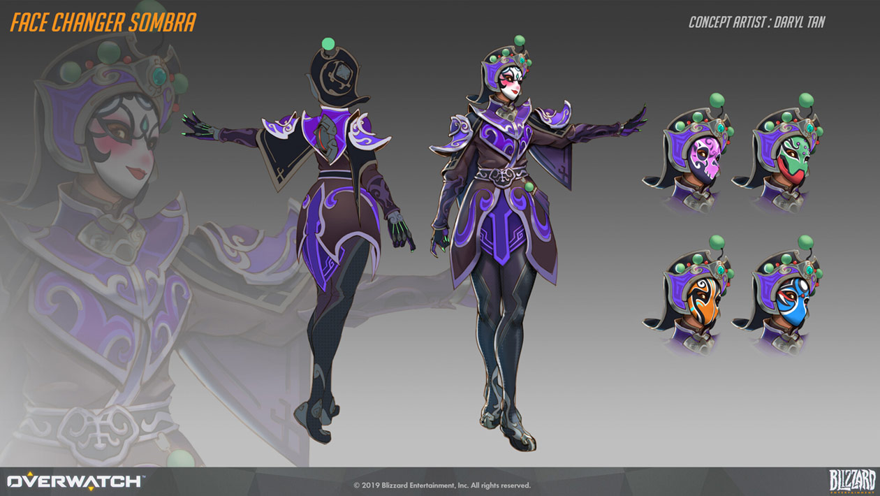 Sombra Face Changer Skin Art from Overwatch