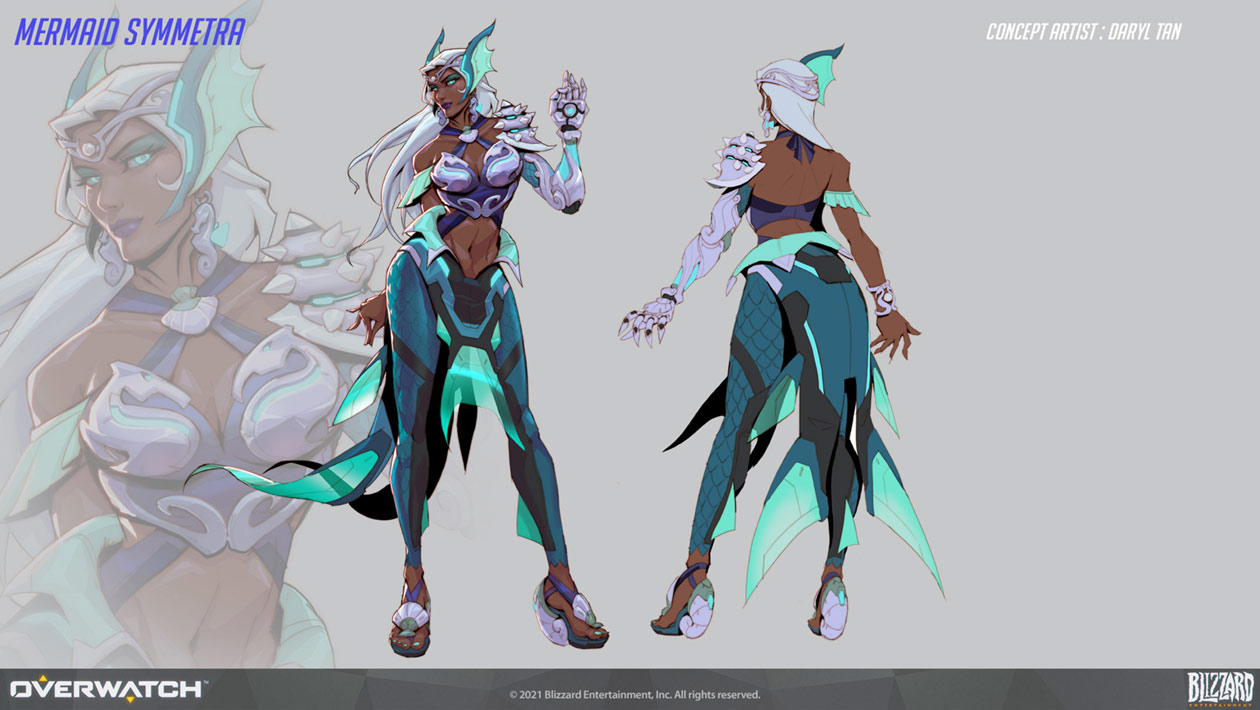 Symmetra Mermaid Skin Art from Overwatch