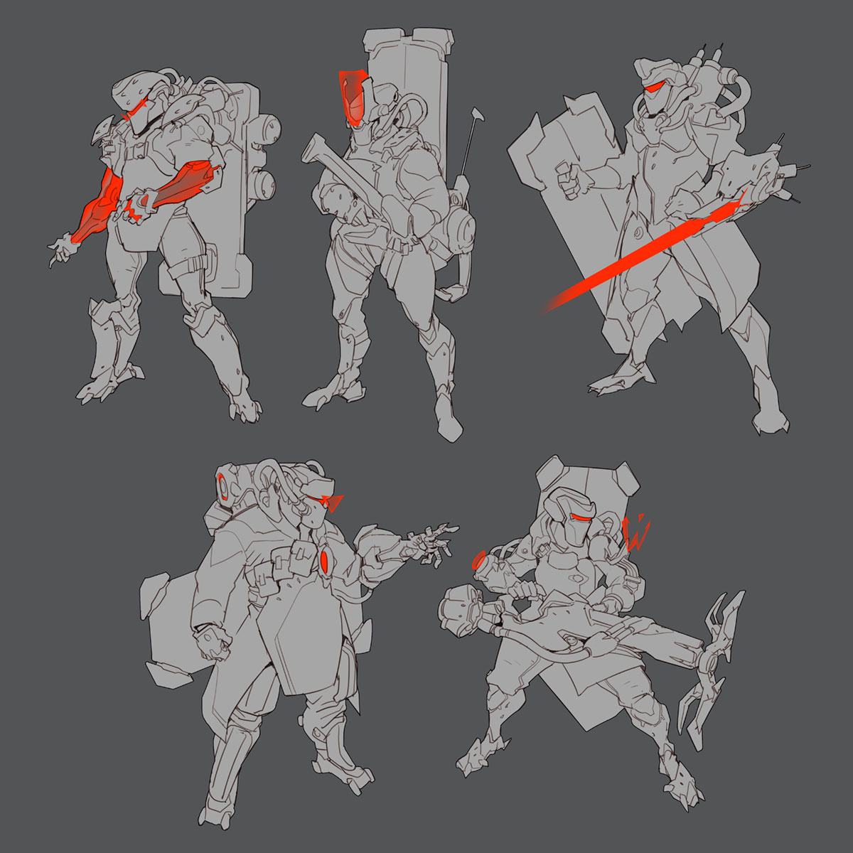 Talon Soldier Sketches from Overwatch