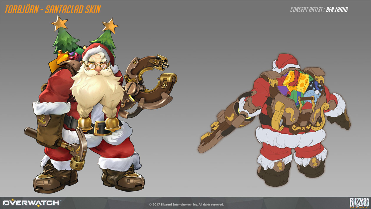 Torbj&ouml;rn Santaclad Skin Art from Overwatch