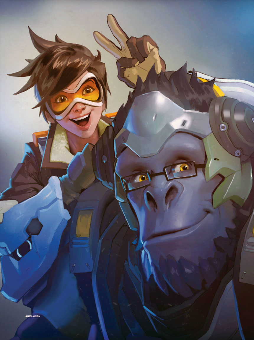 Tracer & Winston Art from Overwatch