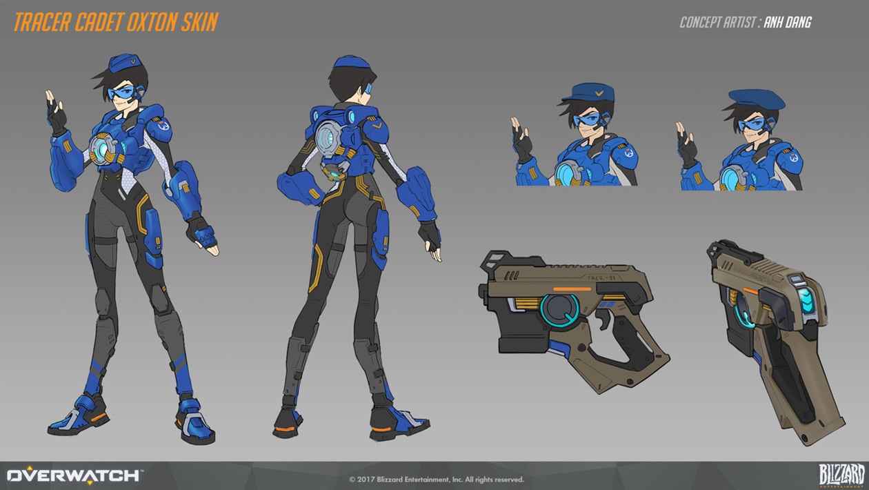 Tracer Cadet Oxton Skin Art from Overwatch