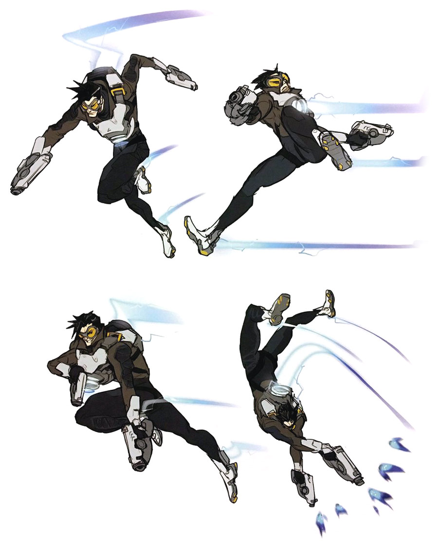 Tracer Movement Concept Art from Overwatch