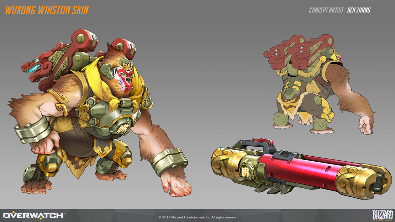 Winston Wukong Skin Artwork from Overwatch