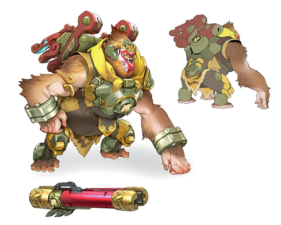 Winston Wukong Skin Art from Overwatch