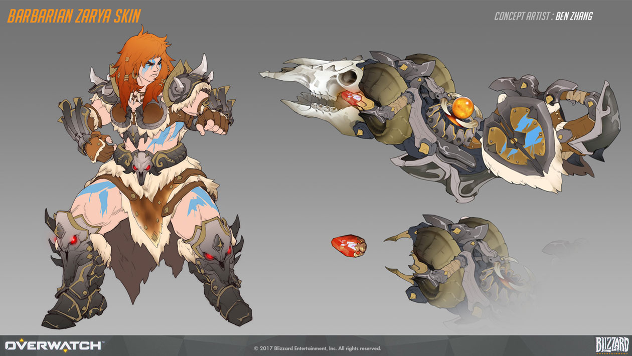Zarya Barbarian Skin Art from Overwatch