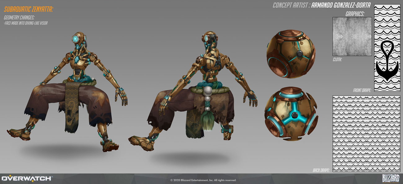 Zenyatta Subaquatic Skin Art from Overwatch