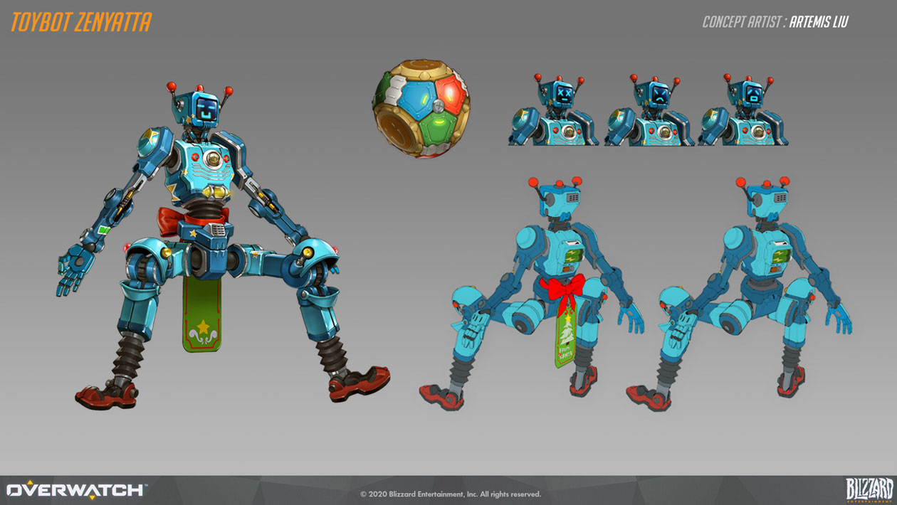Zenyatta Toybot Skin Art from Overwatch