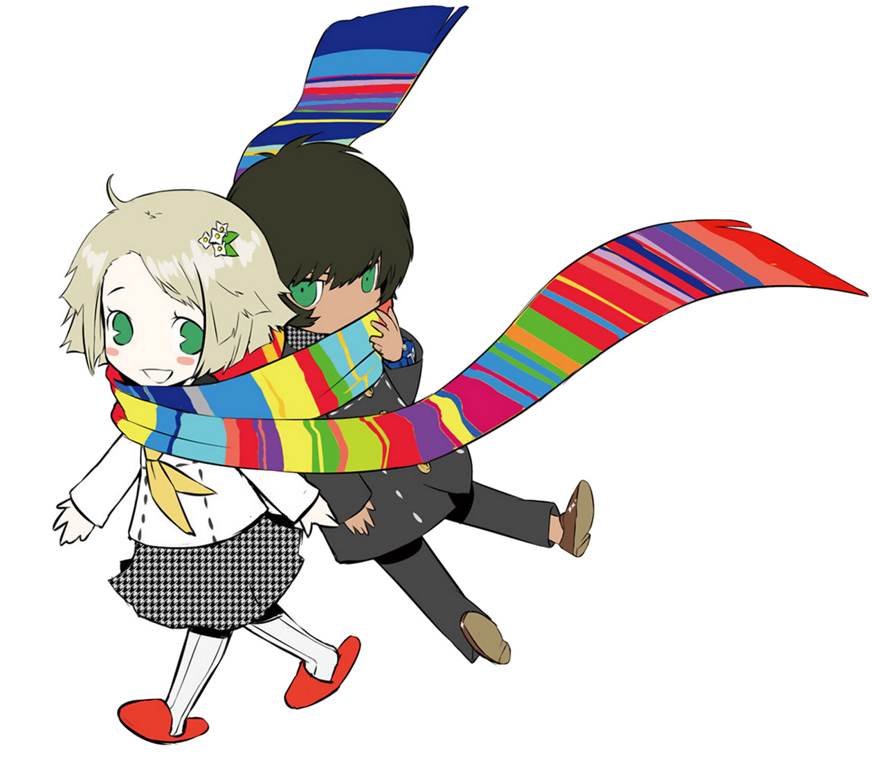 Rei & Zen, Rainbow Muffler Art from Persona Q: Shadow of the Labyrinth