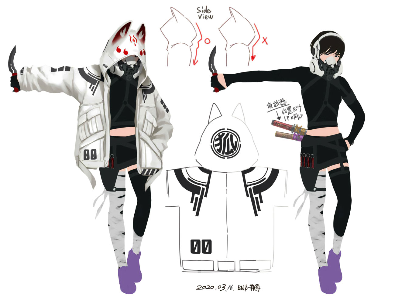 Kunimitsu II Hoodie Costume Concept Art from Tekken 7