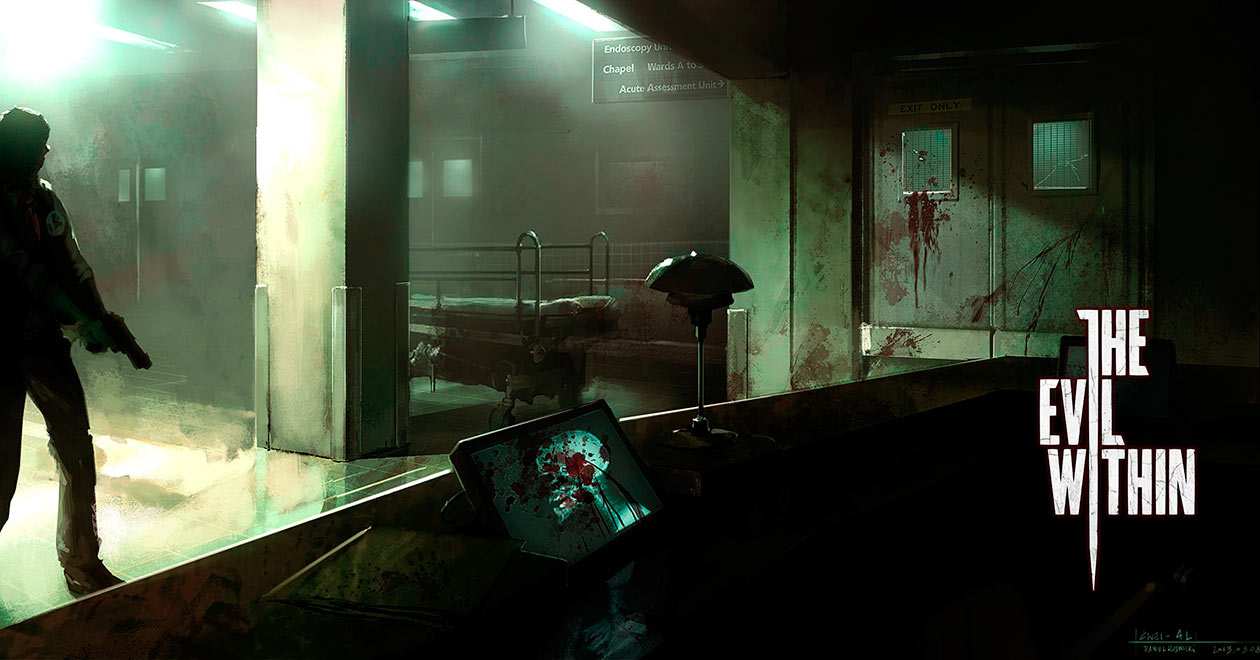 Mental Asylum Hallway Art from The Evil Within