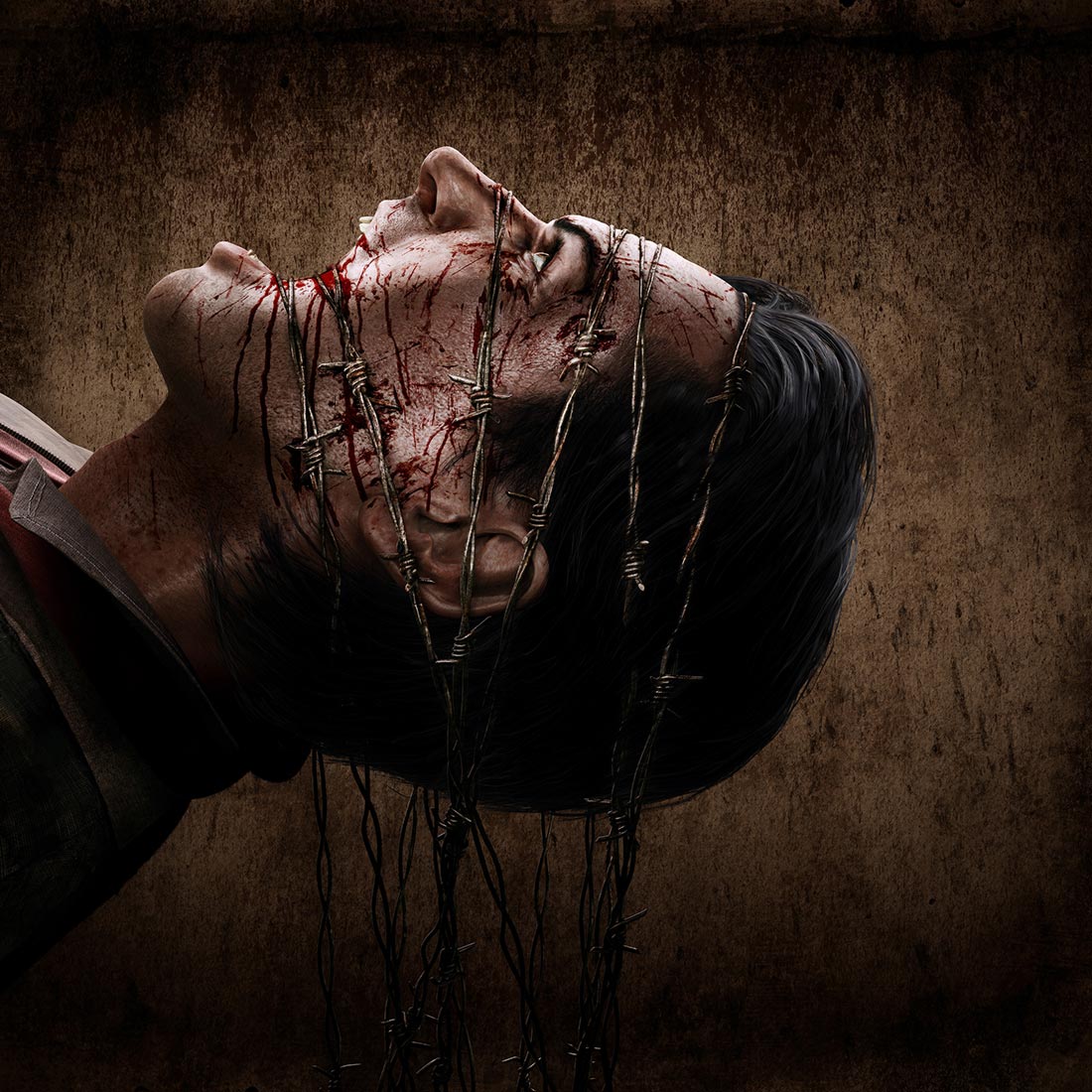 Sebastian & Barbed Wire Art from The Evil Within