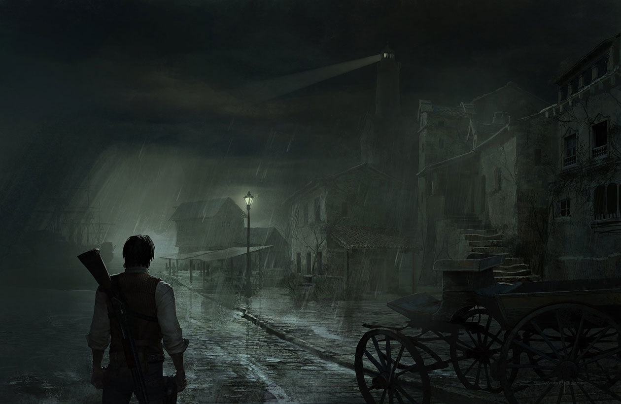 Storm in Harbor Art from The Evil Within