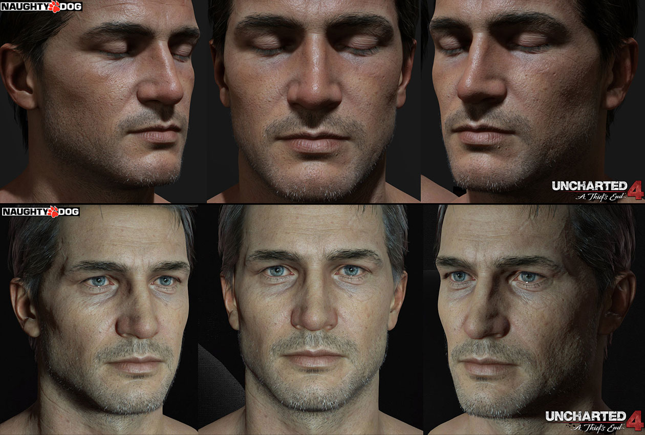 Drake Face Art from Uncharted 4: A Thief's End