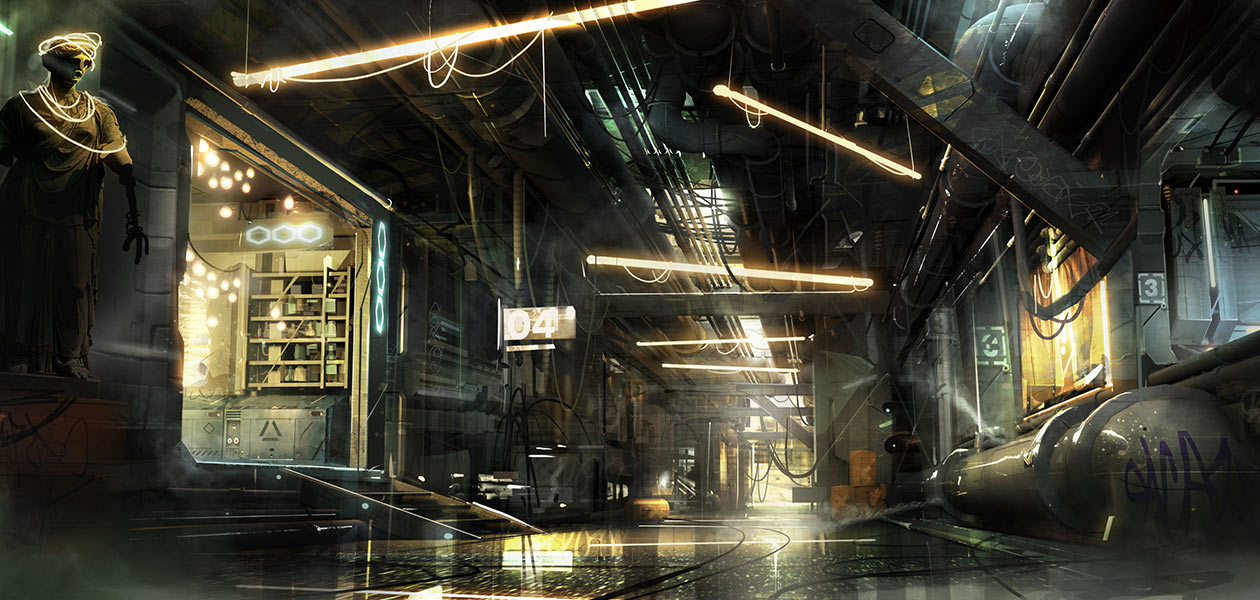 Empty Market Art from Deus Ex: Mankind Divided