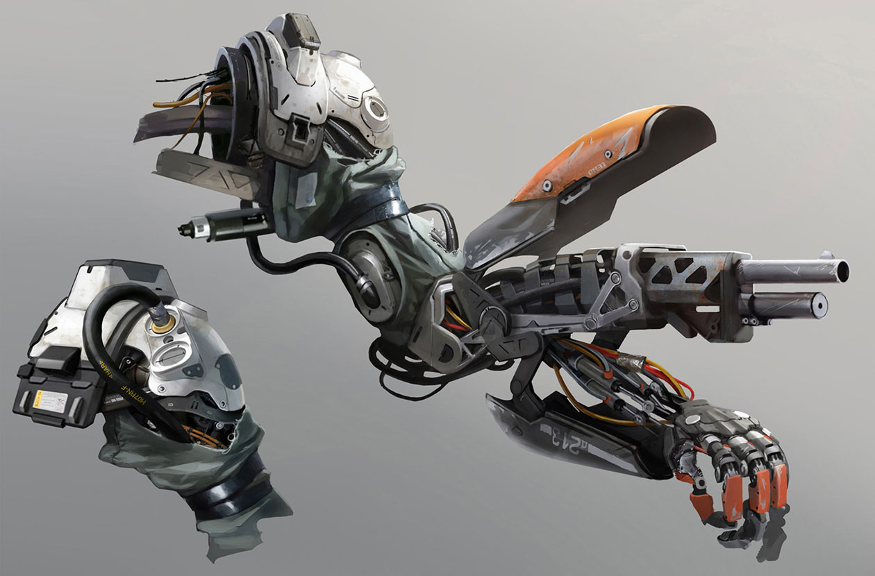 Gun Augmentation Art from Deus Ex: Mankind Divided