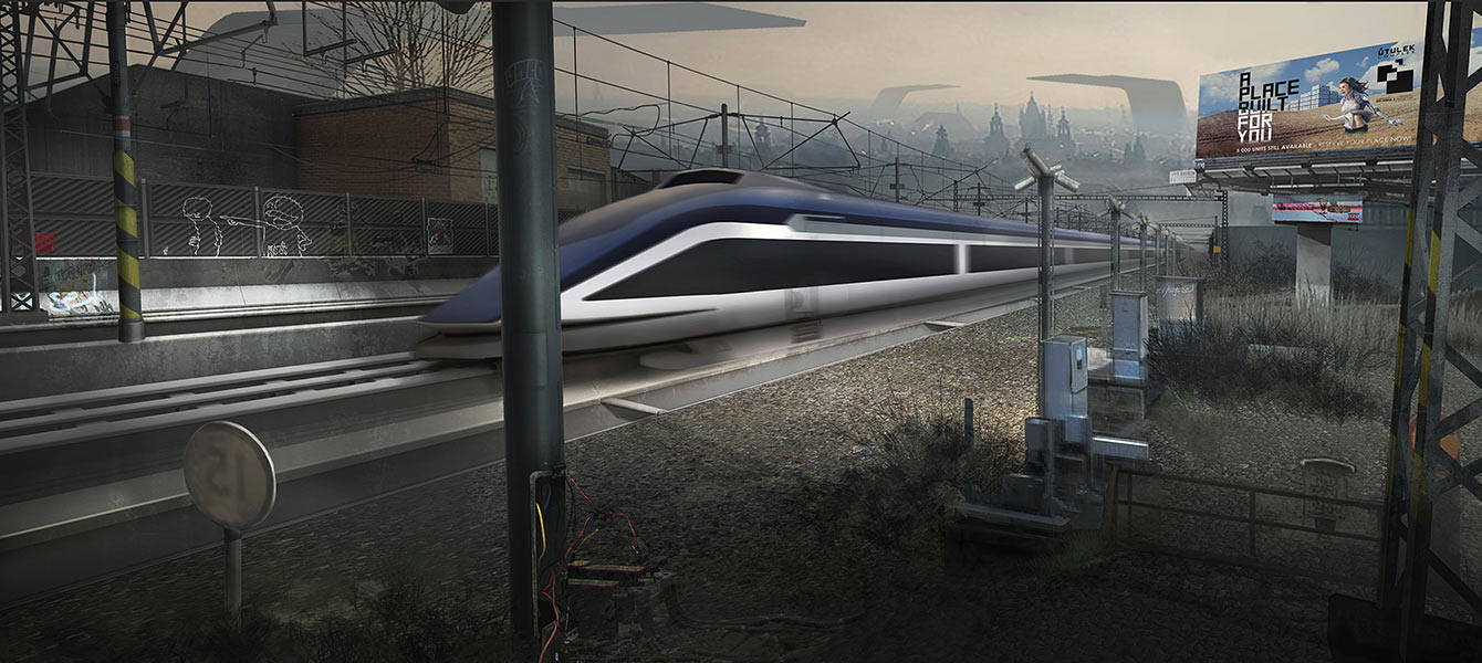 High Speed Train Art from Deus Ex: Mankind Divided