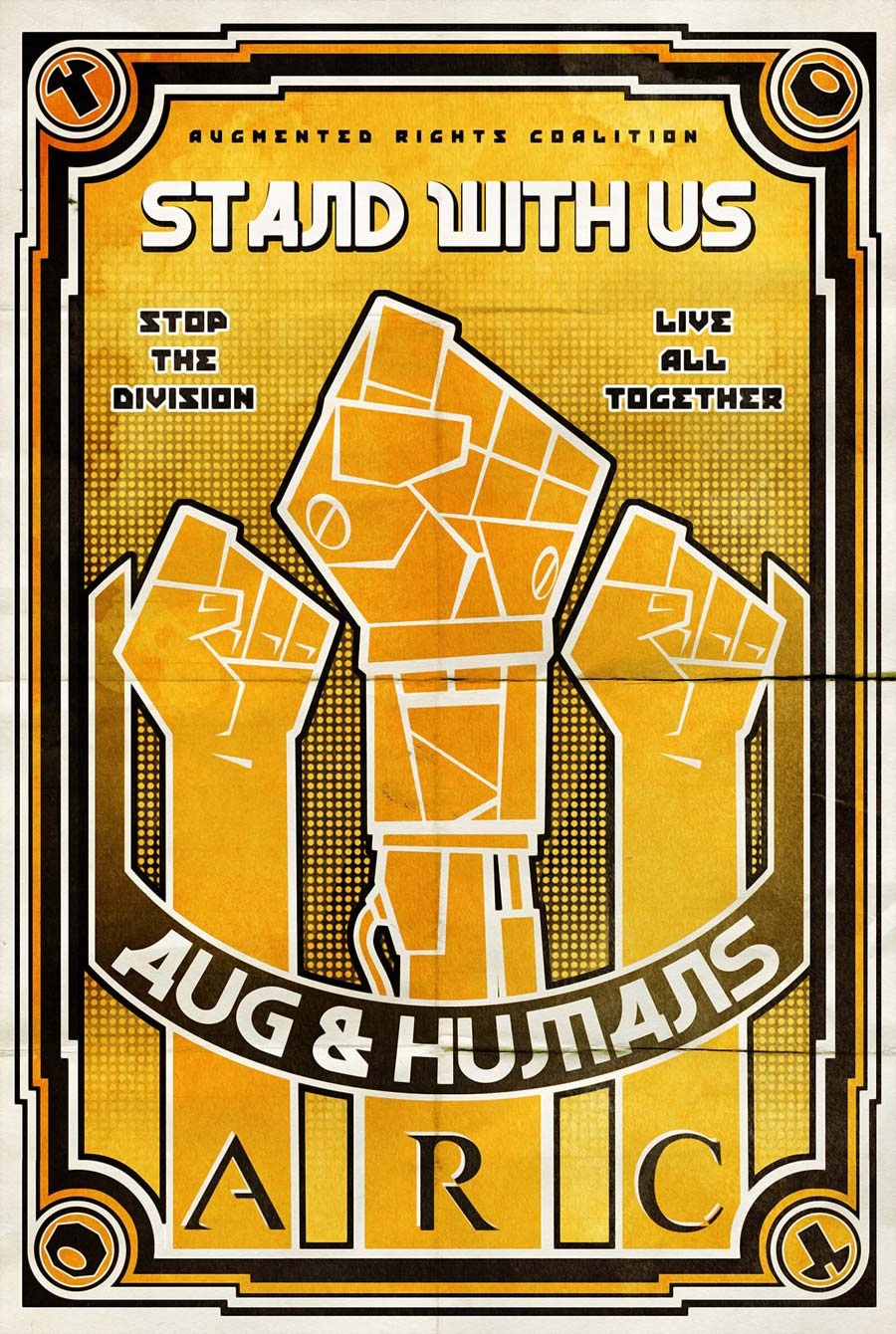 Stand With Us Poster Art from Deus Ex: Mankind Divided