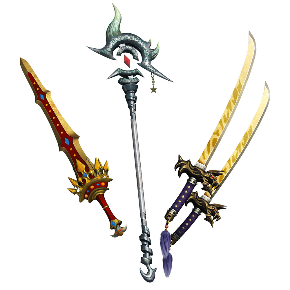 Onion Knight's Royal Sword, Rune Staff, & Kotetsu Art from Dissidia Final Fantasy NT