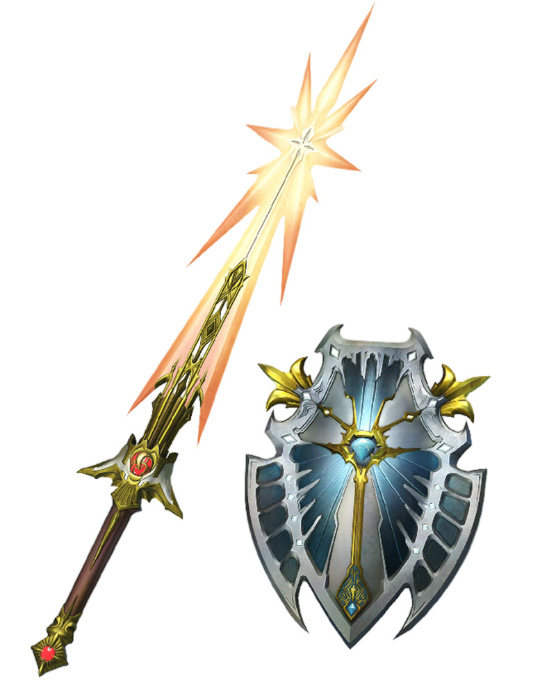 Warrior of Light's Sun Blade & Diamond Shield Art from Dissidia Final Fantasy NT