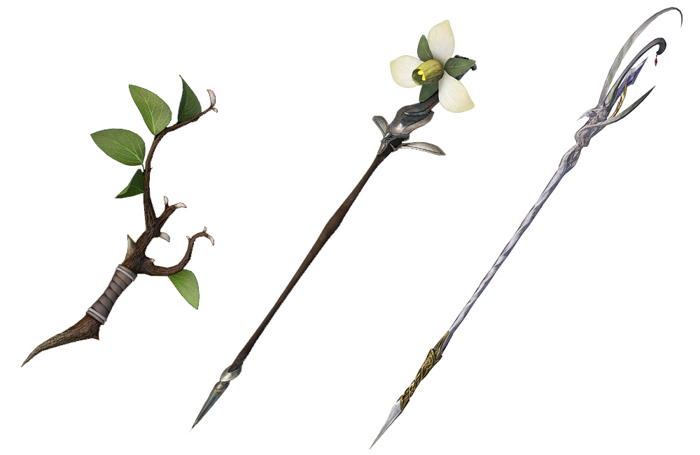 Y'shtola's Budding Maple Wand, Alkalurops, & Truth Seeker Art from Dissidia Final Fantasy NT